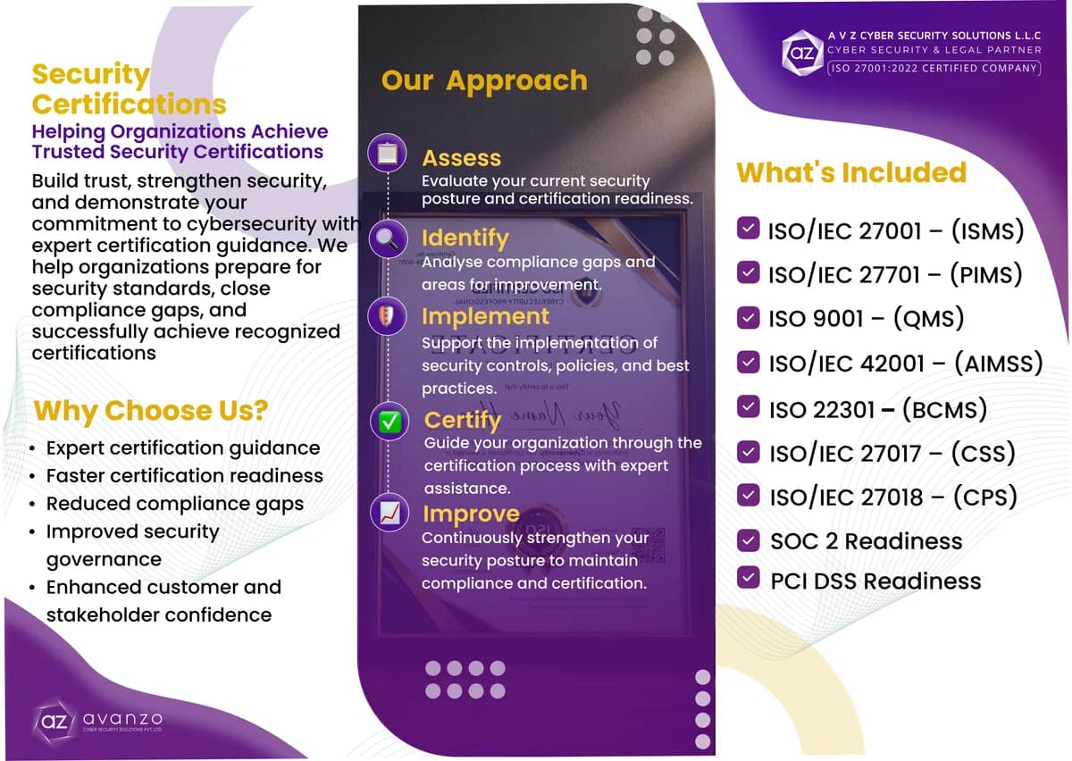 First page of the Security Certifications brochure